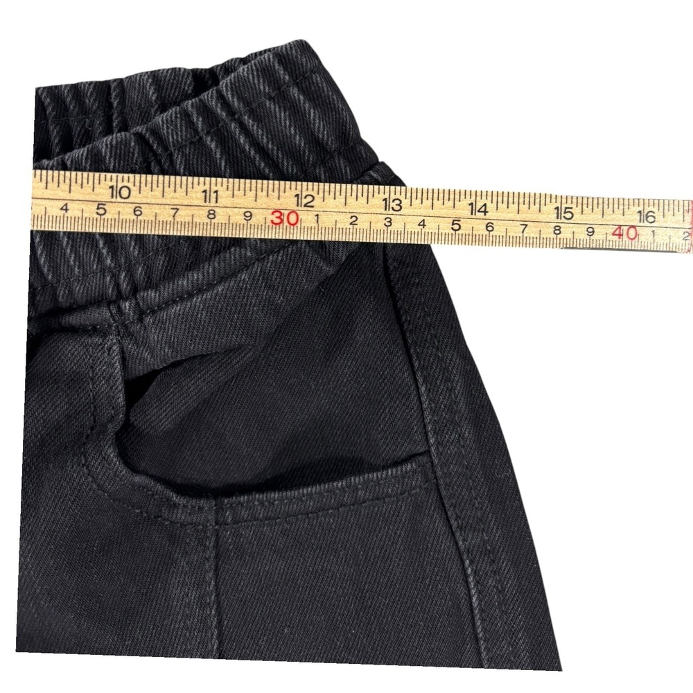 Watson Baggy Fit Jeans Mens 28 Black Distressed Denim Drawstring Waist Straight - Picture 3 of 6